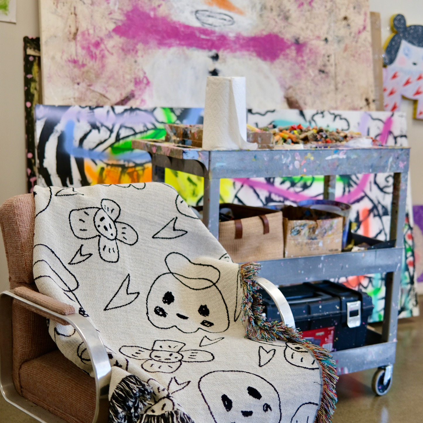 Adam Handler - 'Ghost Buddy' Tapestry Throw