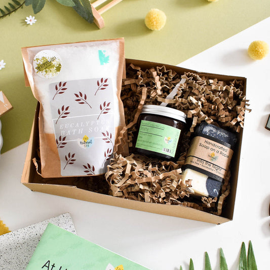 Breathe At Home Spa Set | Eucalyptus, Rosemary & Peppermint Bath & Body Gift | Natural Self-Care Kit | Vegan, Plastic-Free