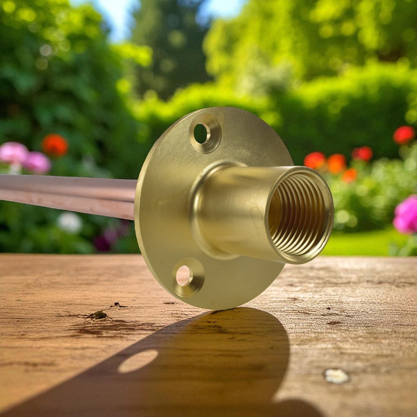 Brass Wall Plate 1/2 BSPF with 15mm copper pipe (350mm) for Brass Water Fitting