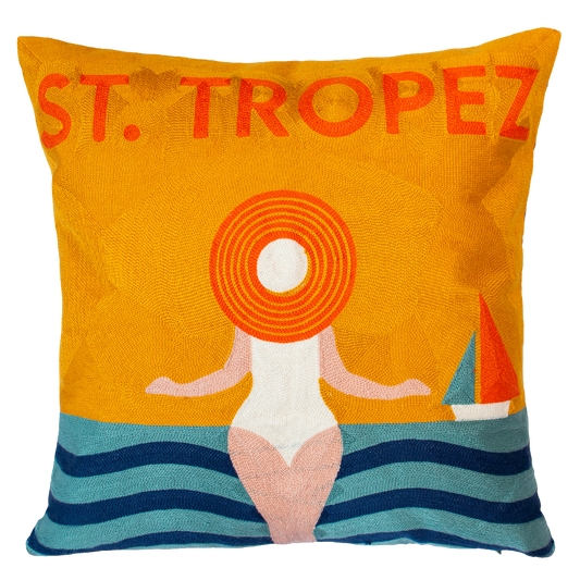 St. Tropez Palm Needlepoint Pillow