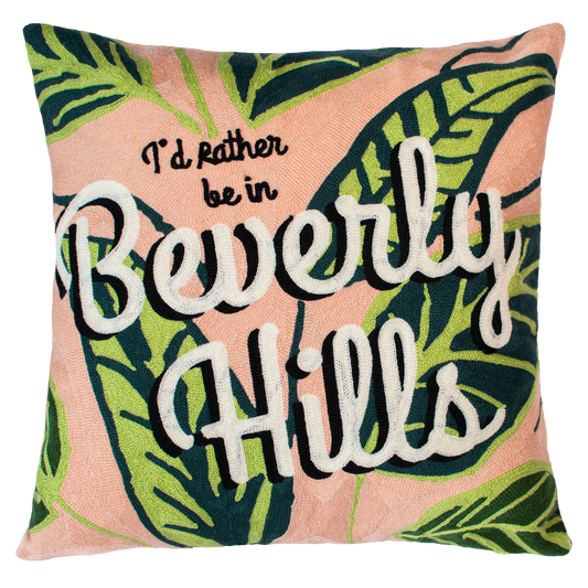 Beverly Hills Palm Needlepoint Pillow
