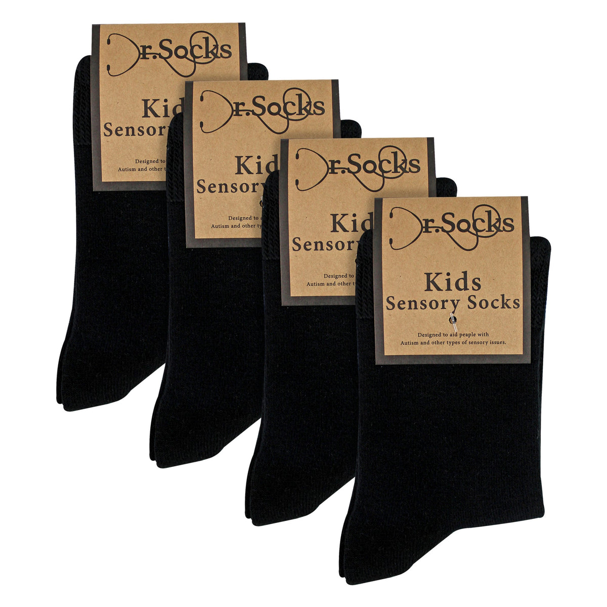 4 Pack Kids Boys Girls Bamboo Sensory Socks Soft Breathable Comfort Fit