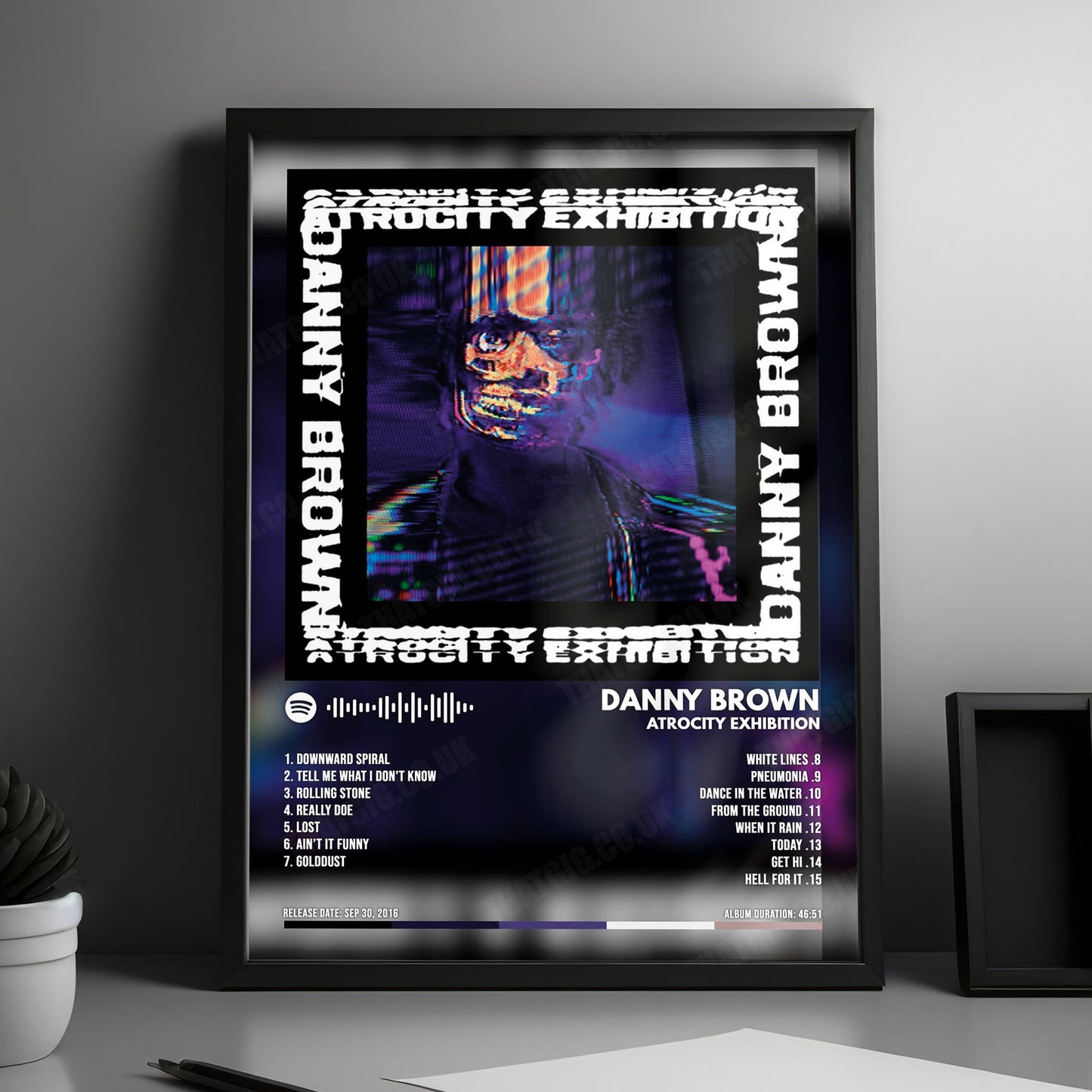 Danny Brown "Atrocity Exhibition" Album Cover Poster - with Complete Tracklist
