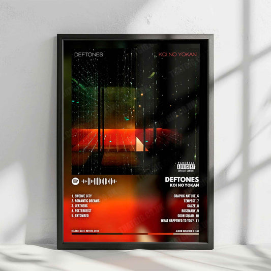 Deftones "Koi No Yokan " Album Cover Poster - with Complete Tracklist