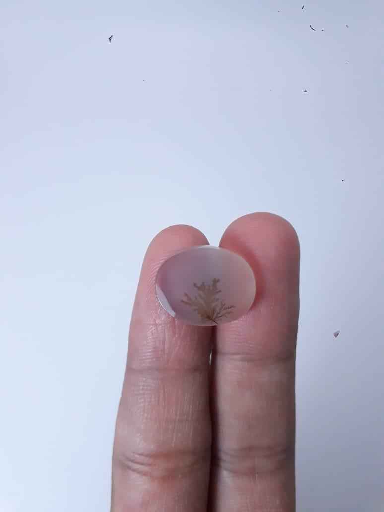 8.7ct Natural Dendritic Agate - Shajri Aqeeq - Dimension-16x12mm