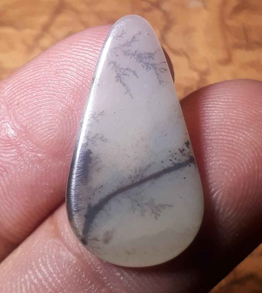 5.1ct Natural Dendritic Agate - Shajri Aqeeq - Dimension-25.5x13.6mm