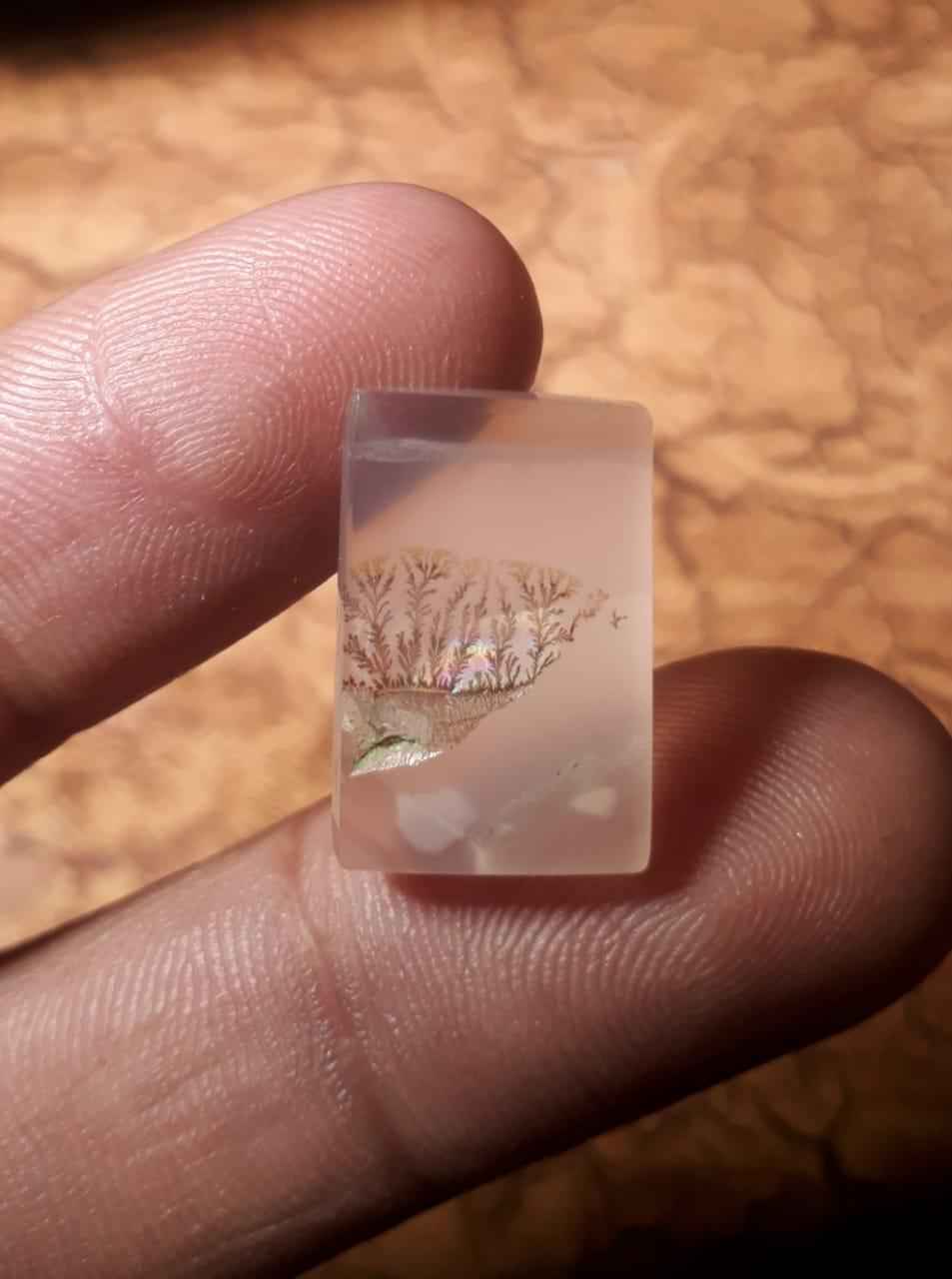 11.8ct Natural Dendritic Agate - Shajri Aqeeq - Dimension-19x12.3mm