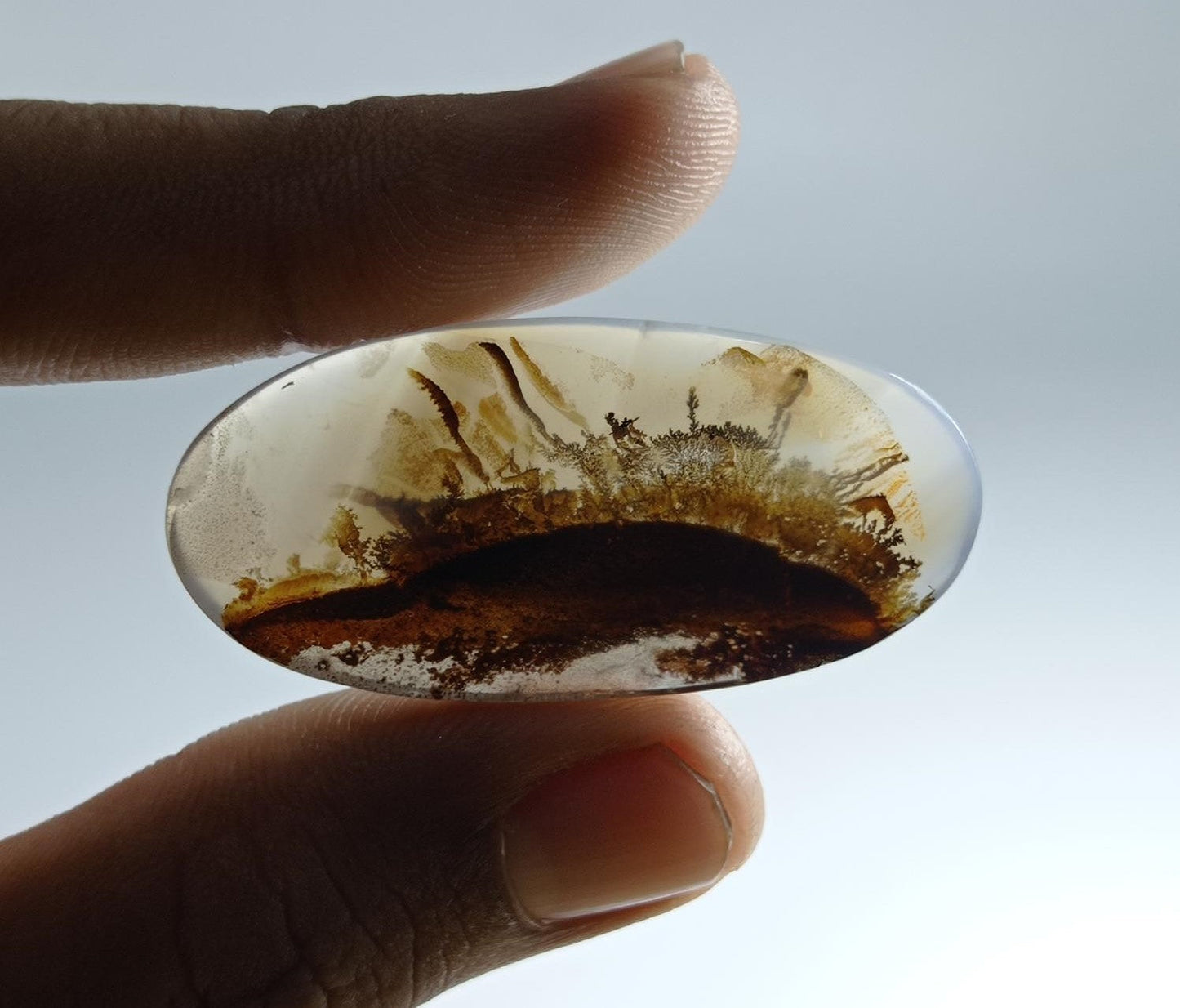 41.5ct Natural Dendritic Agate - Shajri Aqeeq - 47x22x5mm