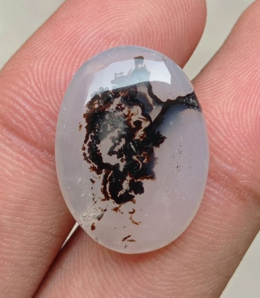 21.7ct Natural Dendritic Agate - Shajri Aqeeq - 24x18x6mm