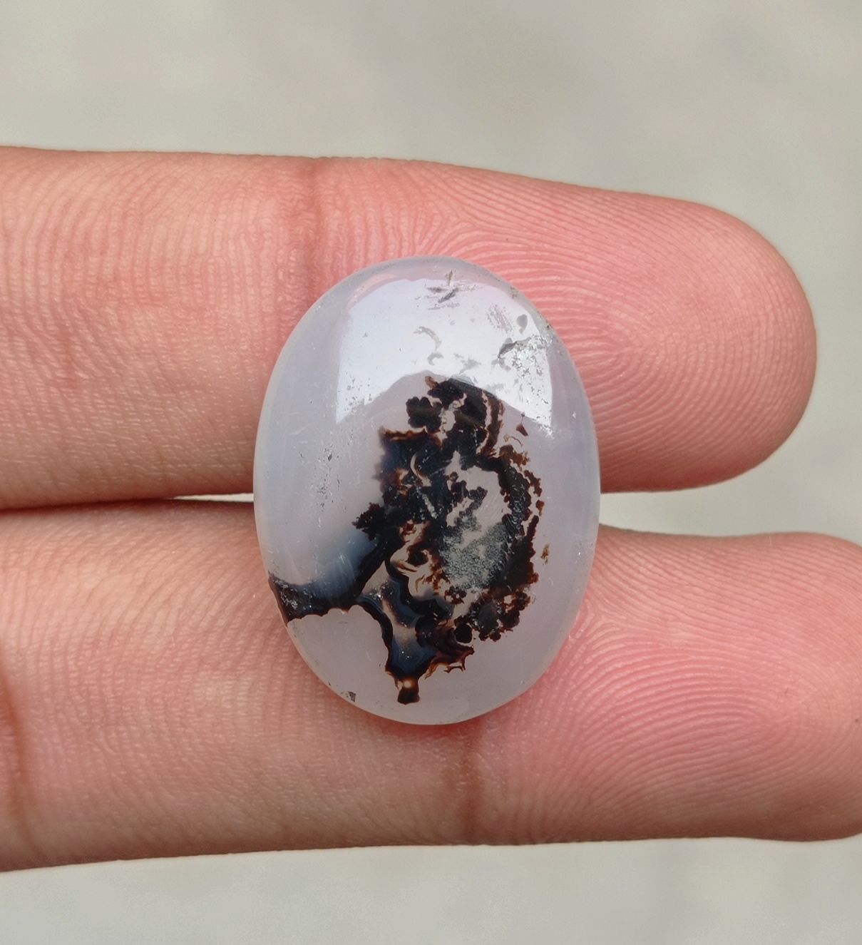 21.7ct Natural Dendritic Agate - Shajri Aqeeq - 24x18x6mm