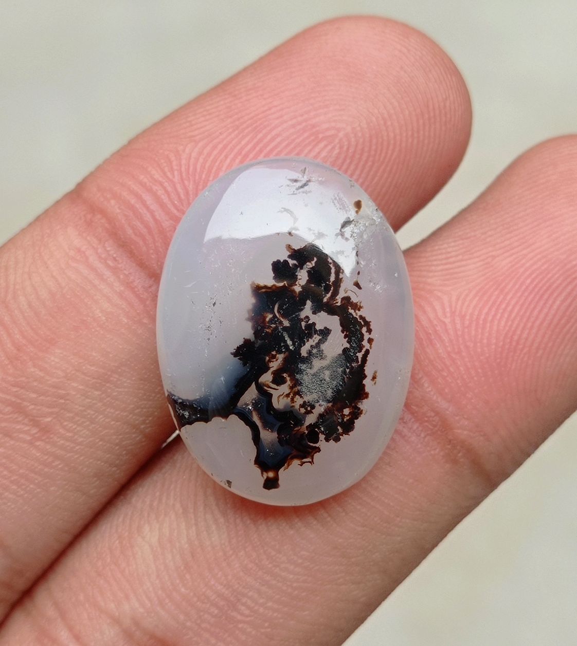 21.7ct Natural Dendritic Agate - Shajri Aqeeq - 24x18x6mm