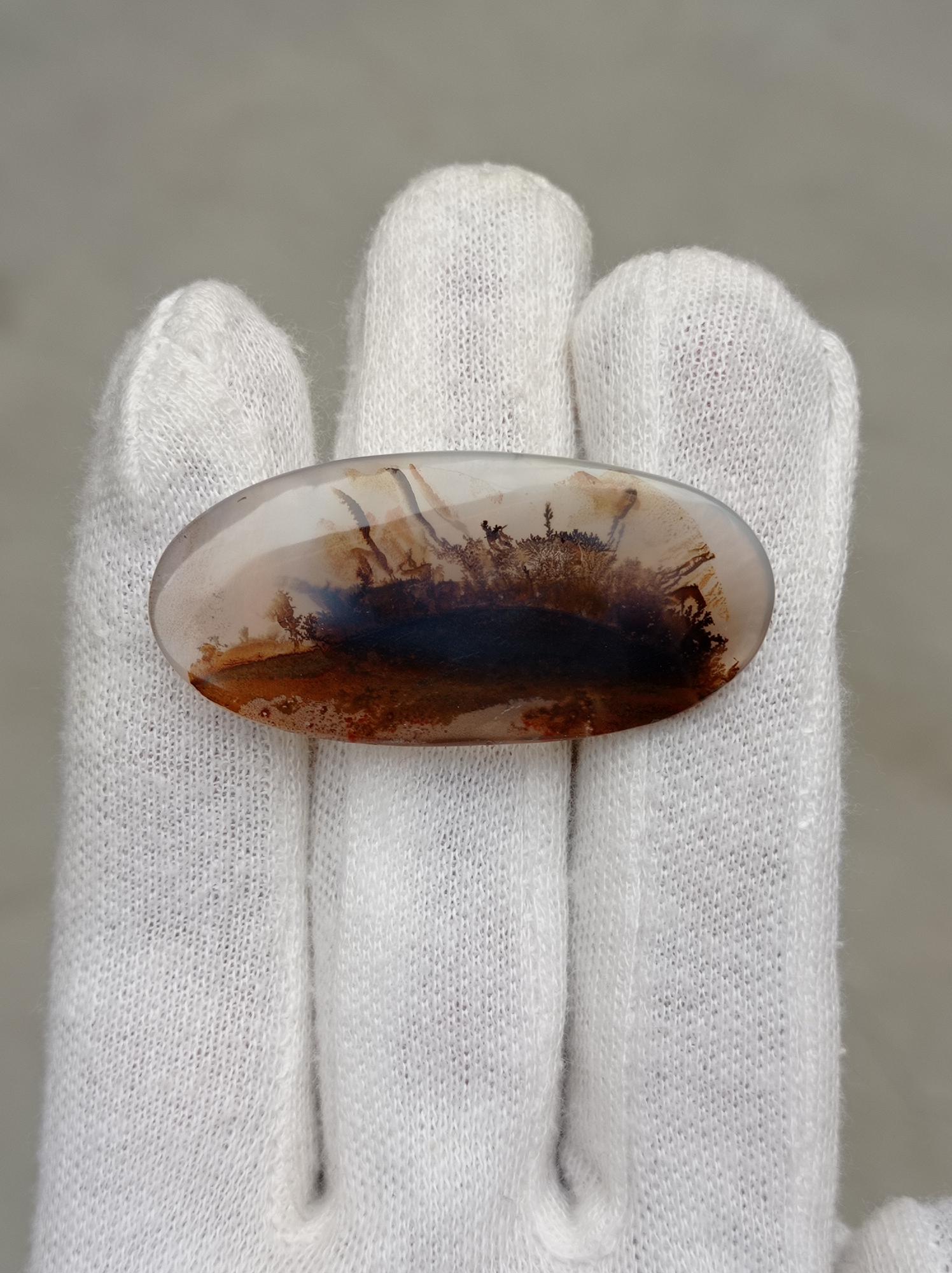 41.5ct Natural Dendritic Agate - Shajri Aqeeq - 47x22x5mm