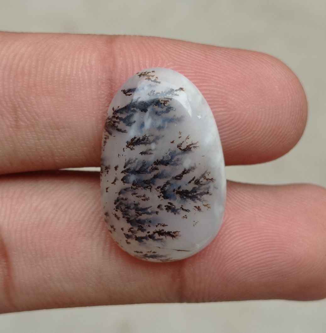 20.8ct Natural Dendritic Agate - Shajri Aqeeq - 26x17x5mm