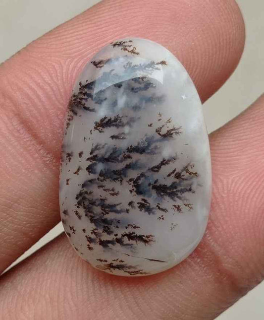 20.8ct Natural Dendritic Agate - Shajri Aqeeq - 26x17x5mm