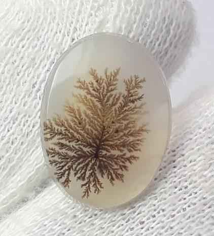 5.8ct Natural Dendritic Agate - Shajri Aqeeq - Dimension-17x13mm