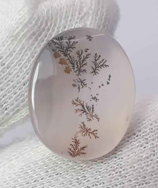 15.1ct Natural Dendritic Agate - Shajri Aqeeq - Dimension-21x17mm