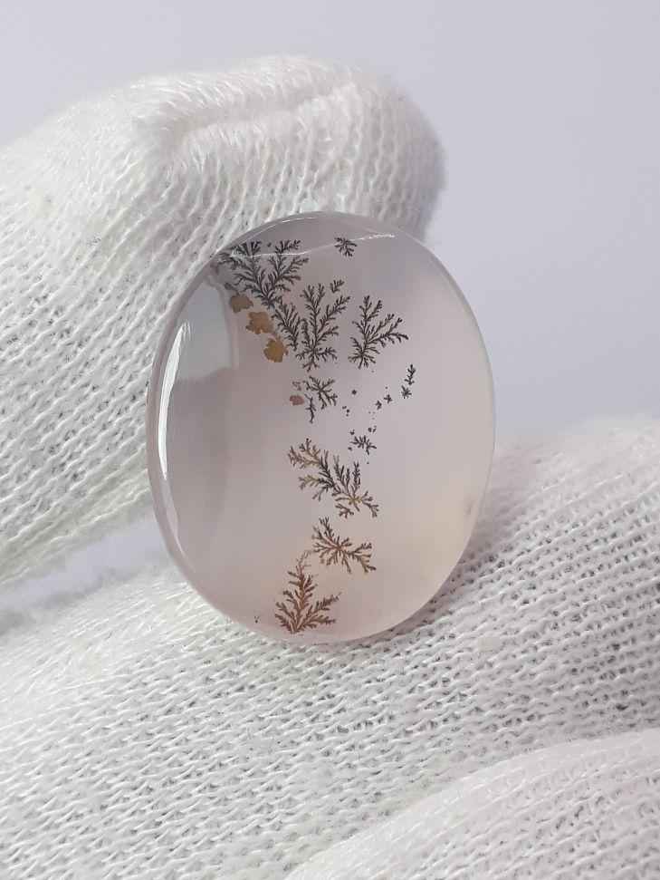 15.1ct Natural Dendritic Agate - Shajri Aqeeq - Dimension-21x17mm