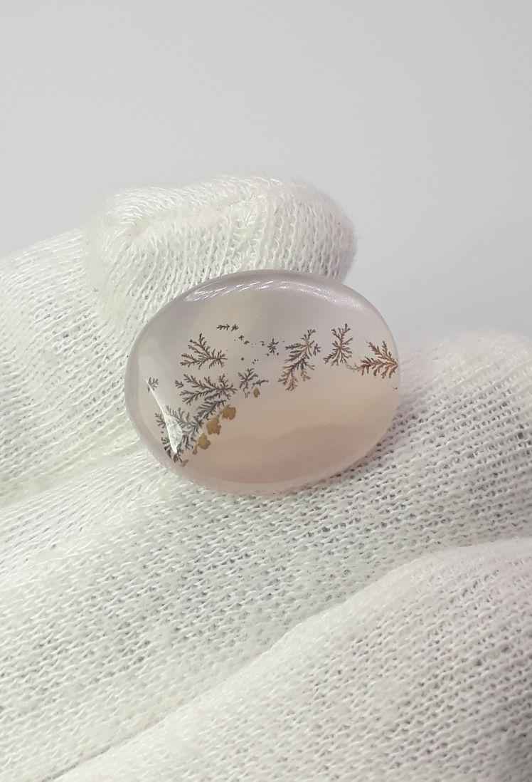 15.1ct Natural Dendritic Agate - Shajri Aqeeq - Dimension-21x17mm