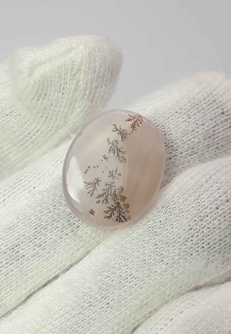 15.1ct Natural Dendritic Agate - Shajri Aqeeq - Dimension-21x17mm