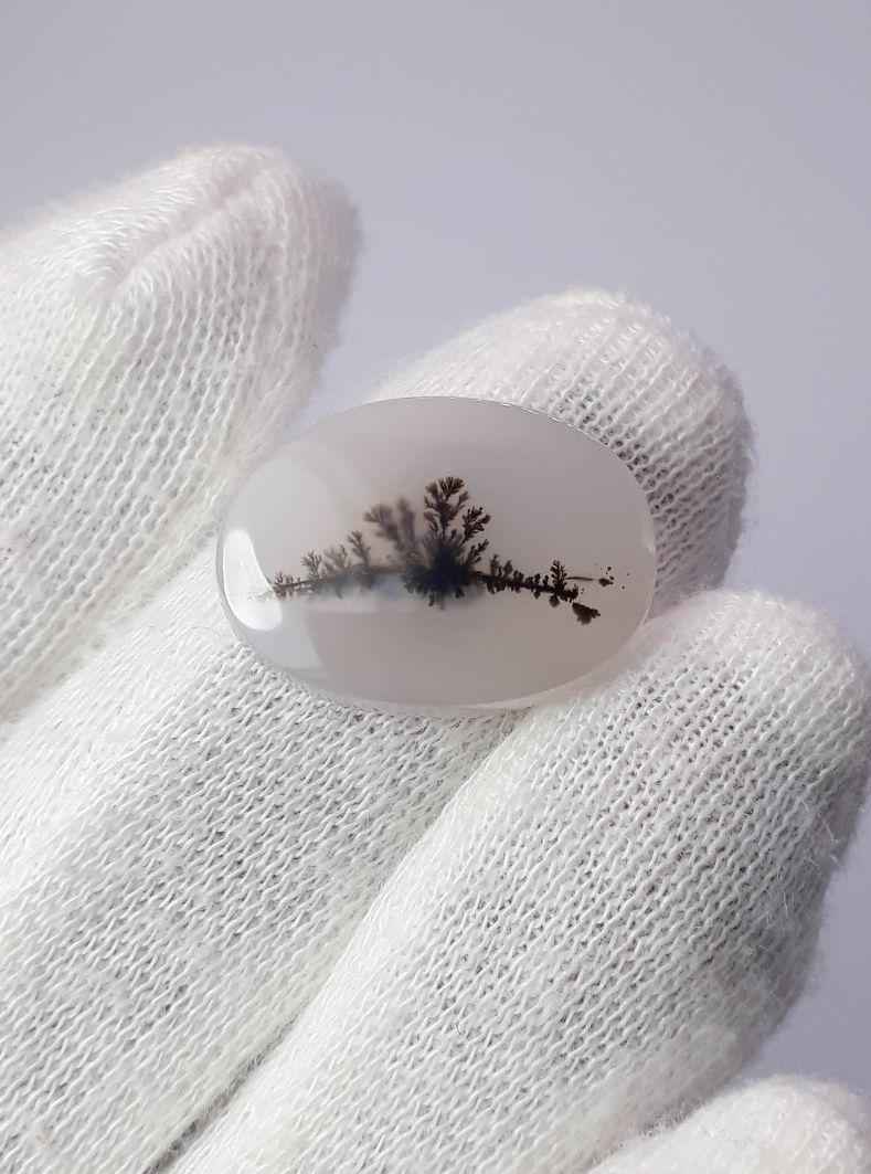 13.4ct Natural Dendritic Agate - Shajri Aqeeq - Dimension-21x16mm