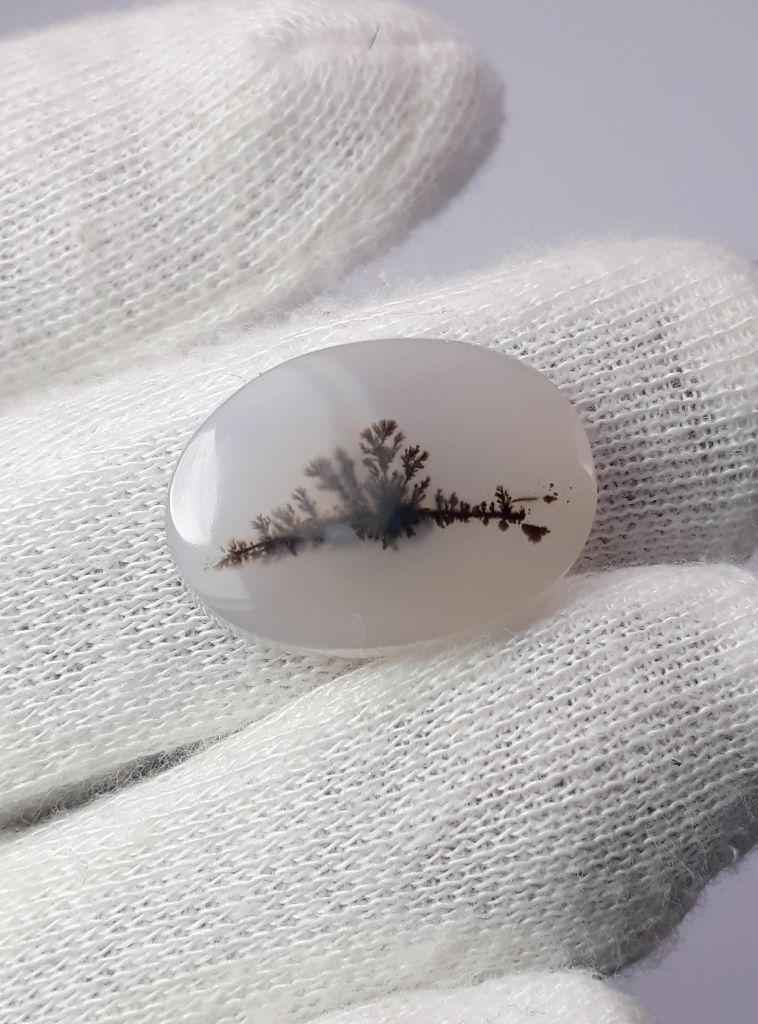 13.4ct Natural Dendritic Agate - Shajri Aqeeq - Dimension-21x16mm