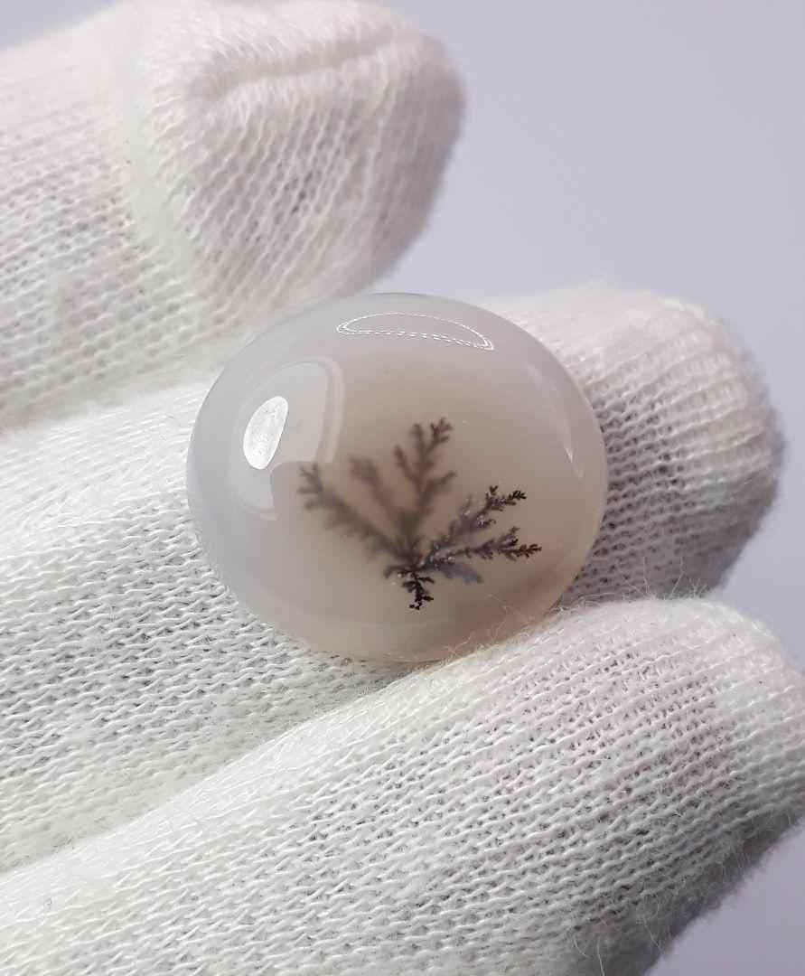 16.8ct Natural Dendritic Agate - Shajri Aqeeq - Dimension-20x18mm