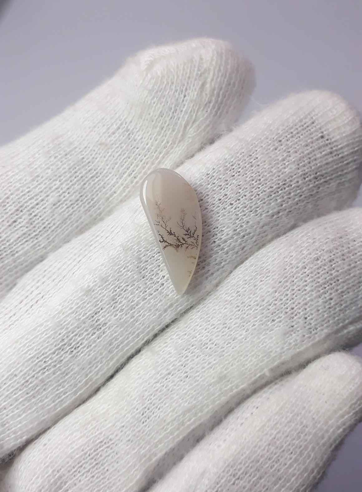 4.2ct Natural Dendritic Agate - Shajri Aqeeq - Dimension-18x9mm