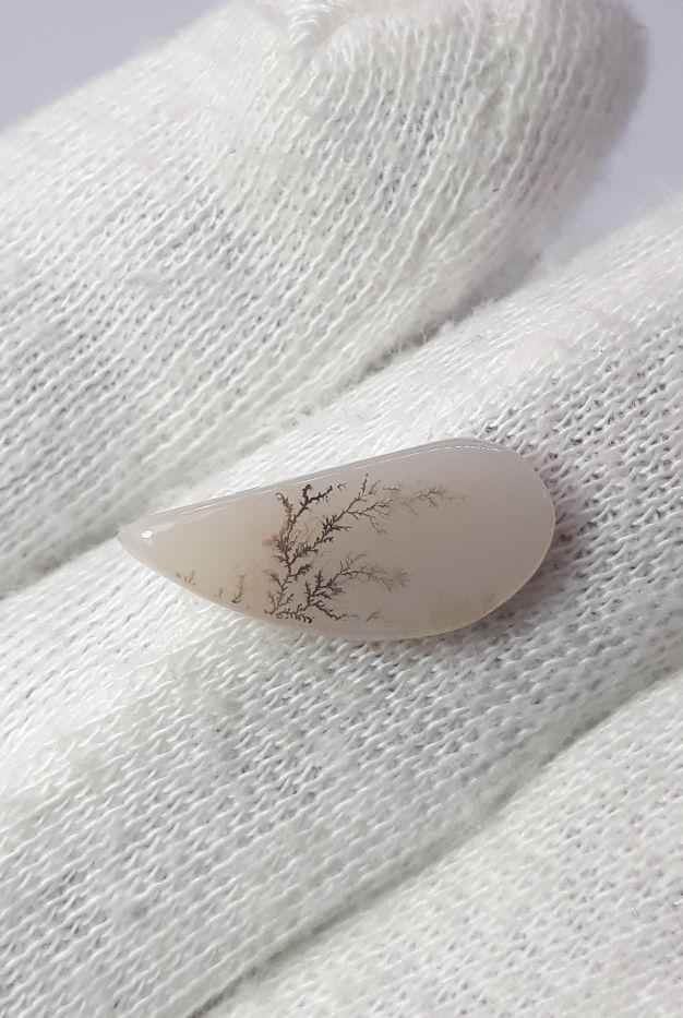 4.2ct Natural Dendritic Agate - Shajri Aqeeq - Dimension-18x9mm