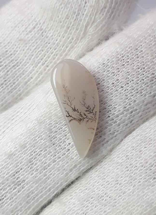 4.2ct Natural Dendritic Agate - Shajri Aqeeq - Dimension-18x9mm