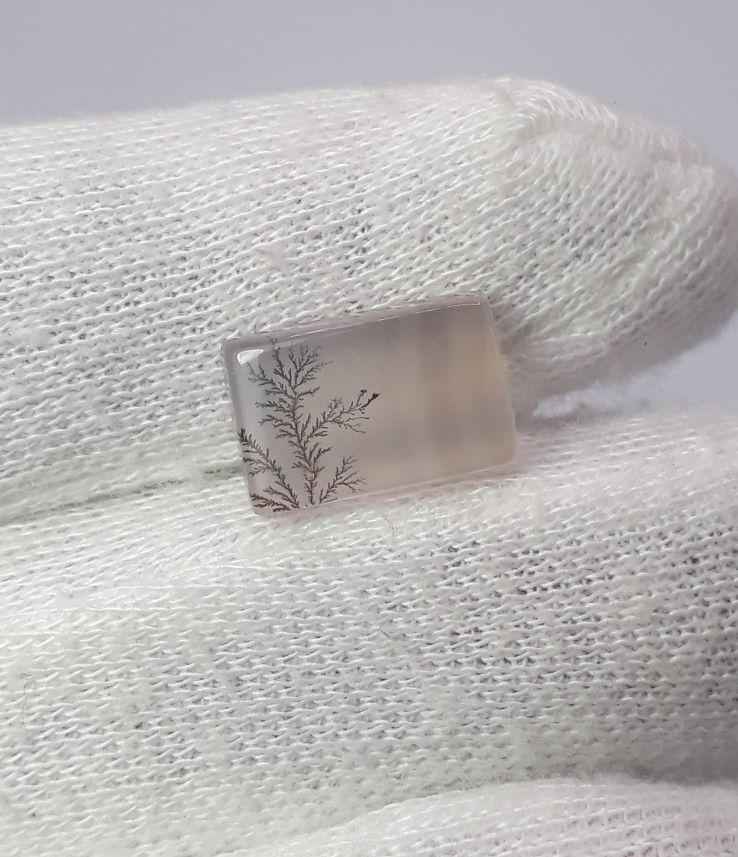 7.1ct Natural Dendritic Agate - Shajri Aqeeq - Dimension-14x9mm