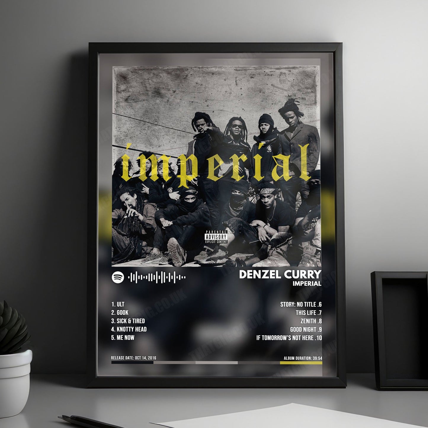 Denzel Curry "Imperial" Album Cover Poster - with Complete Tracklist