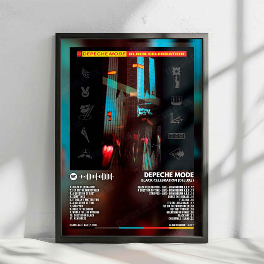 Depeche Mode "Black Celebration" Album Cover Poster - with Complete Tracklist
