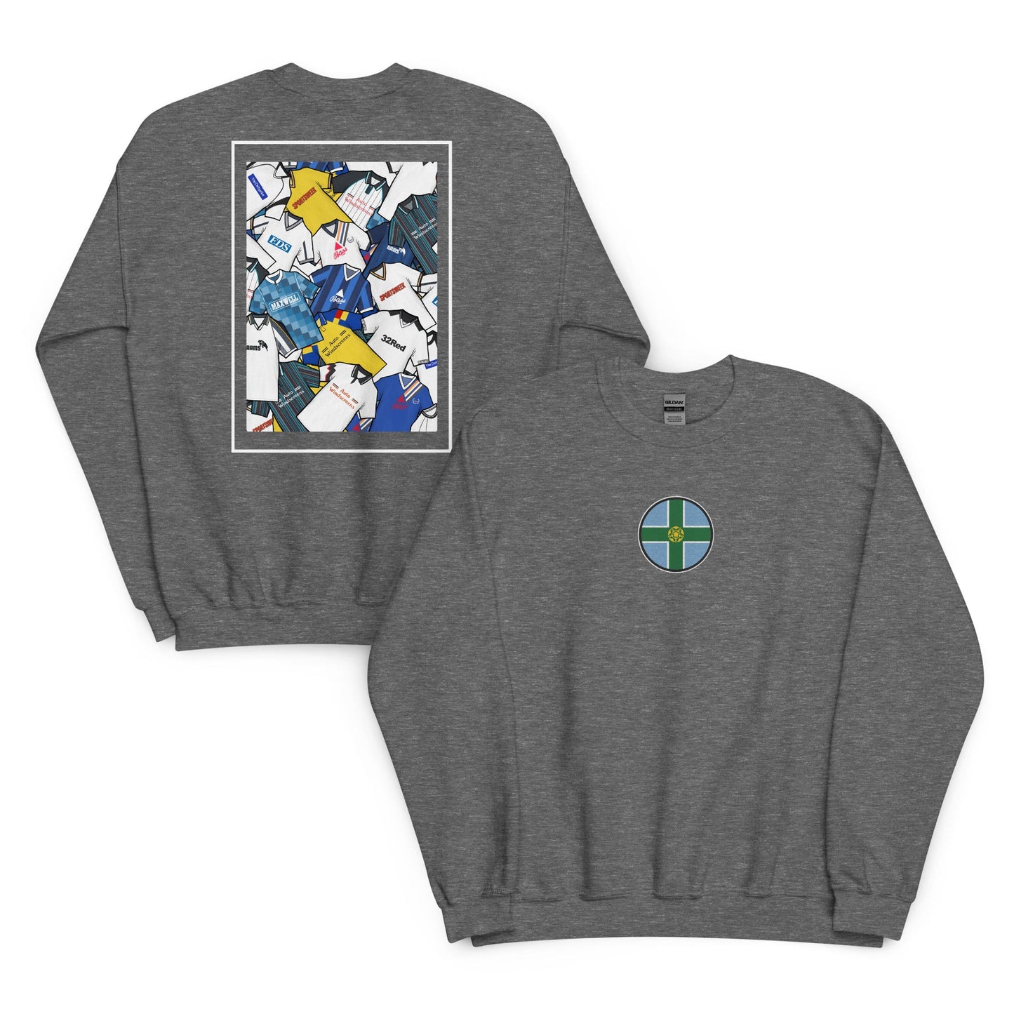 Derbyshire Flag & Derby Retro Shirts Unisex Sweatshirt