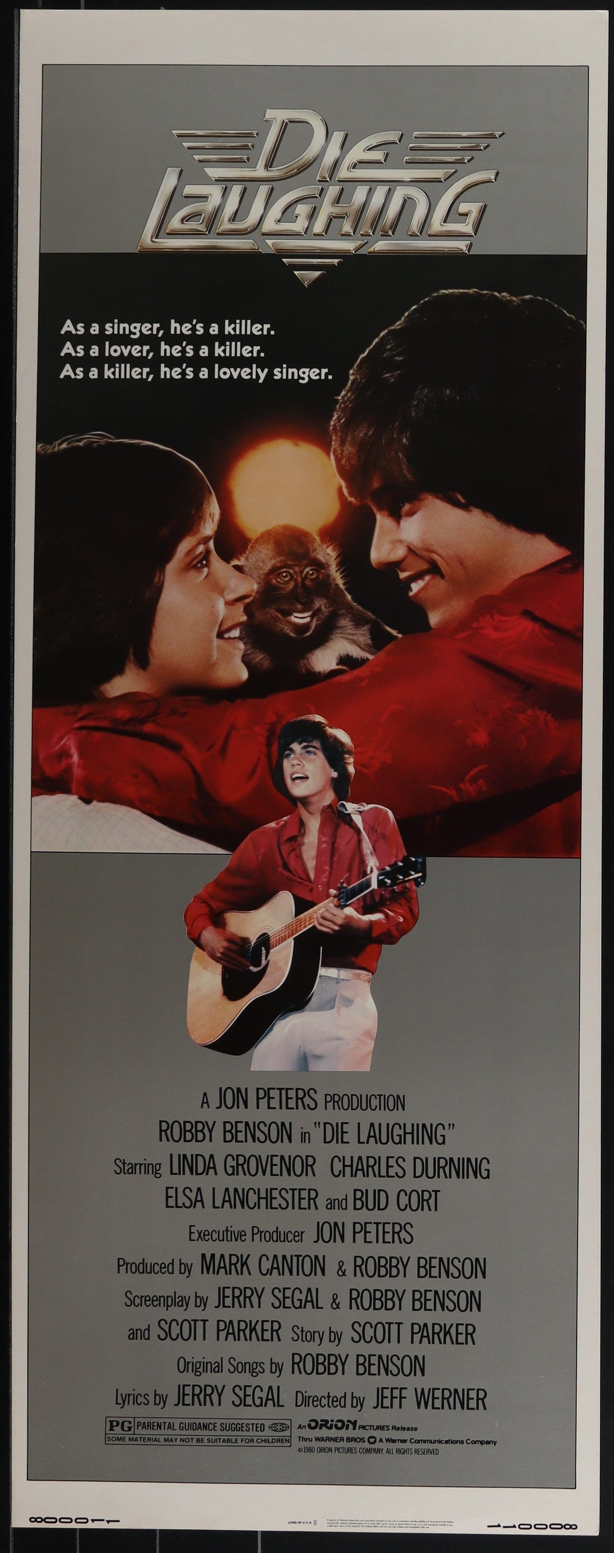 Die Laughing (1980) Original US Insert Movie Poster