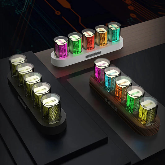 Digital Tube Clock with RGB LED Glows