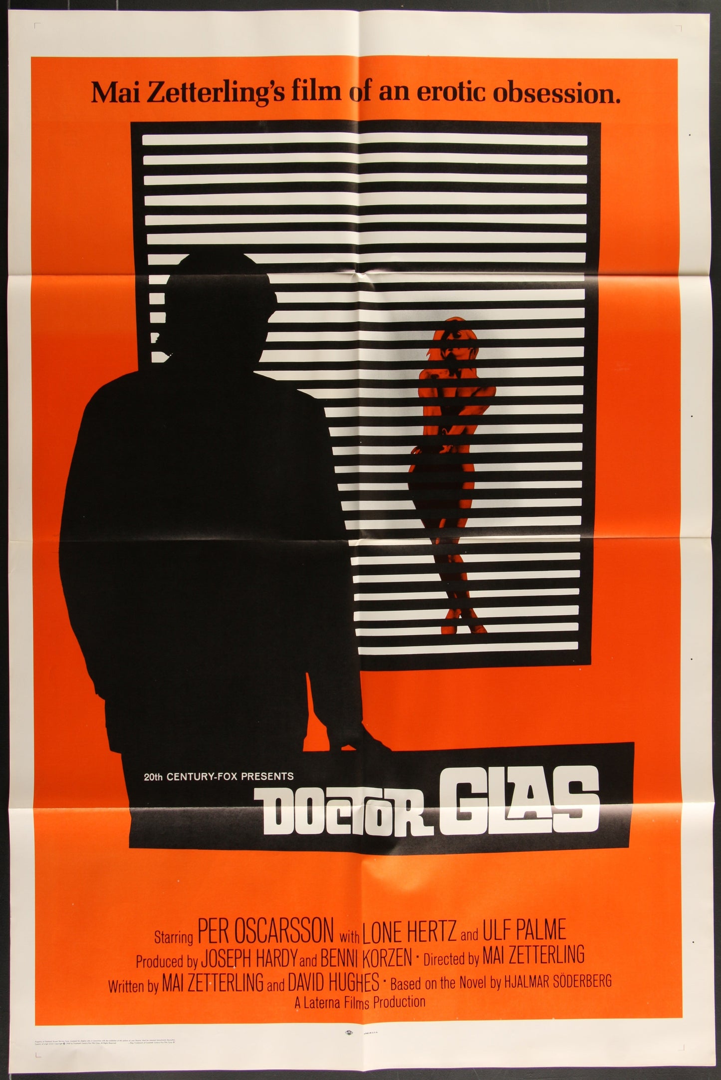 Doctor Glas (1969) Original US One Sheet Movie Poster 27 x 41