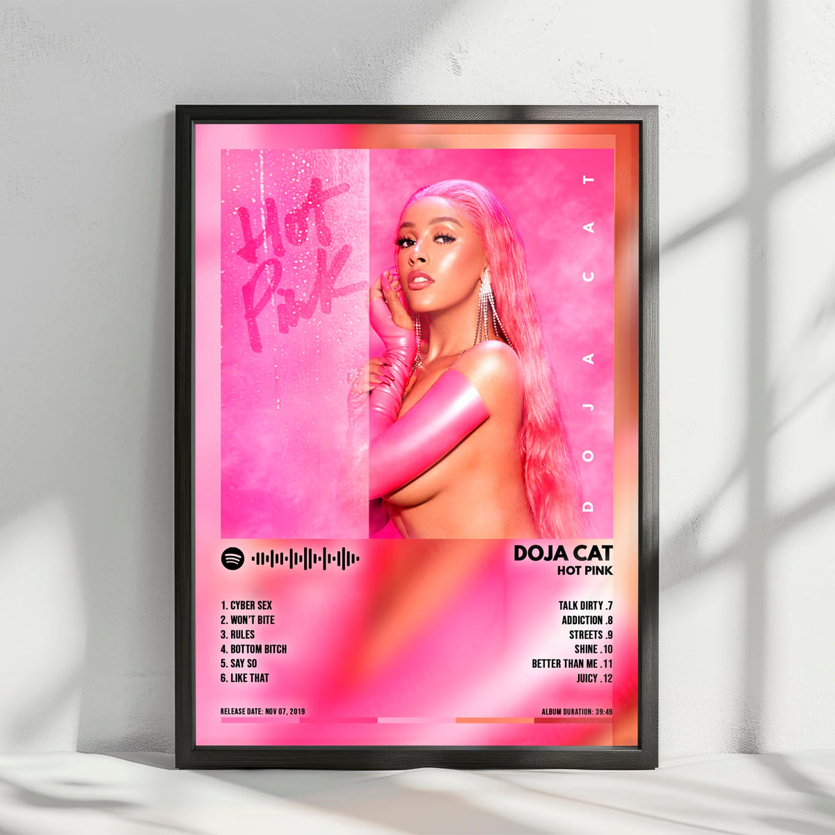 Doja Cat "Hot Pink" Album Cover Poster - with Complete Tracklist