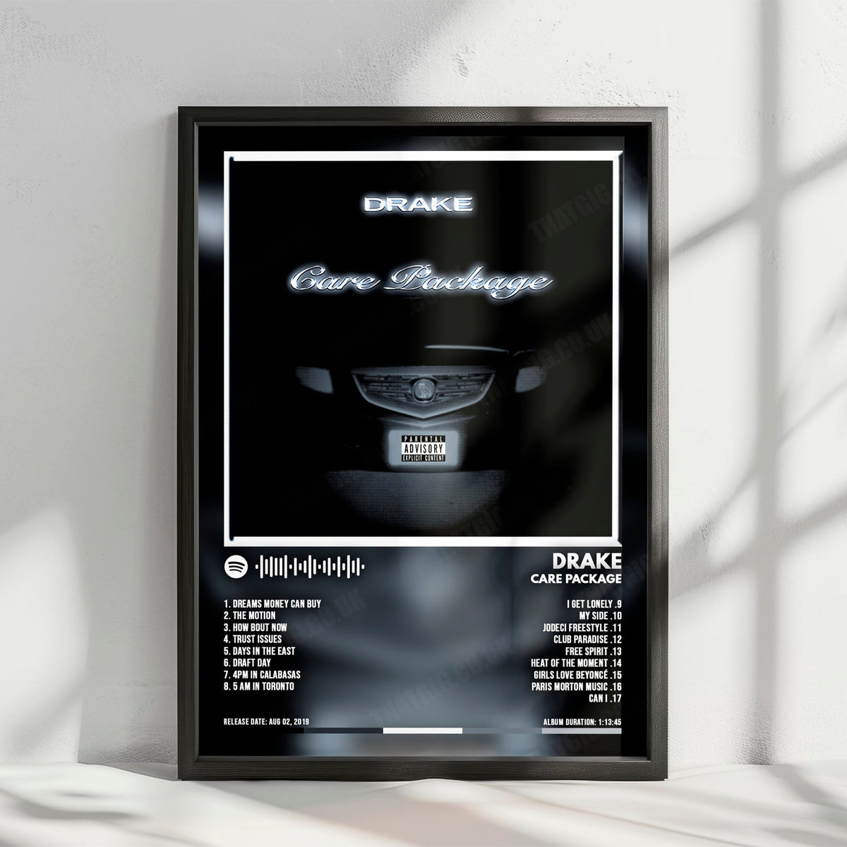 Drake "Care Package" Album Cover Poster - with Complete Tracklist