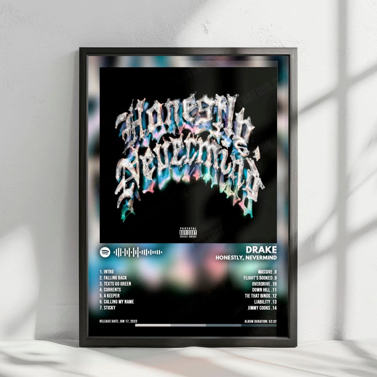Drake "Honestly, Nevermind" Album Cover Poster - with Complete Tracklist
