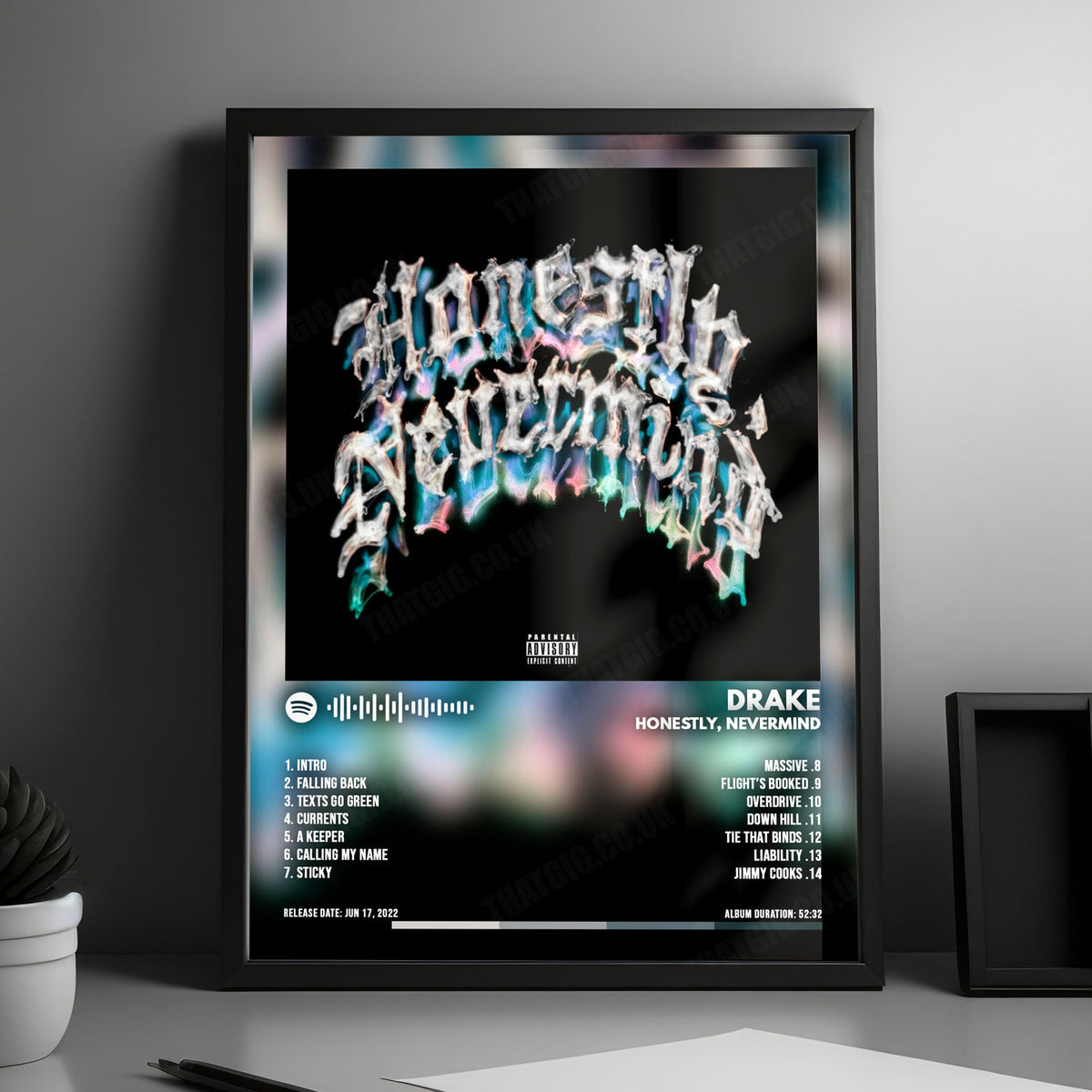 Drake "Honestly, Nevermind" Album Cover Poster - with Complete Tracklist