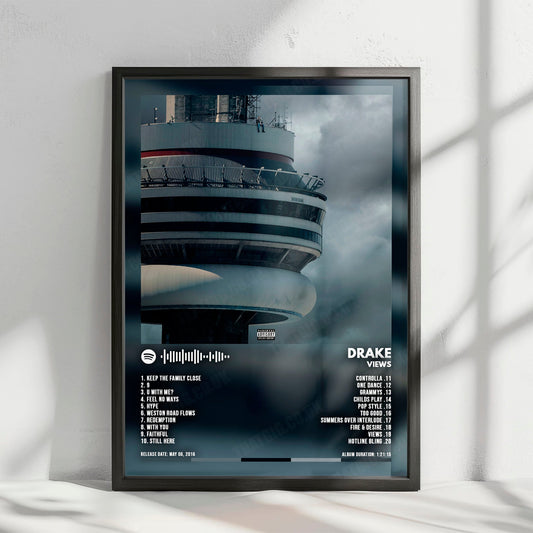 Drake "Views" Album Cover Poster - with Complete Tracklist