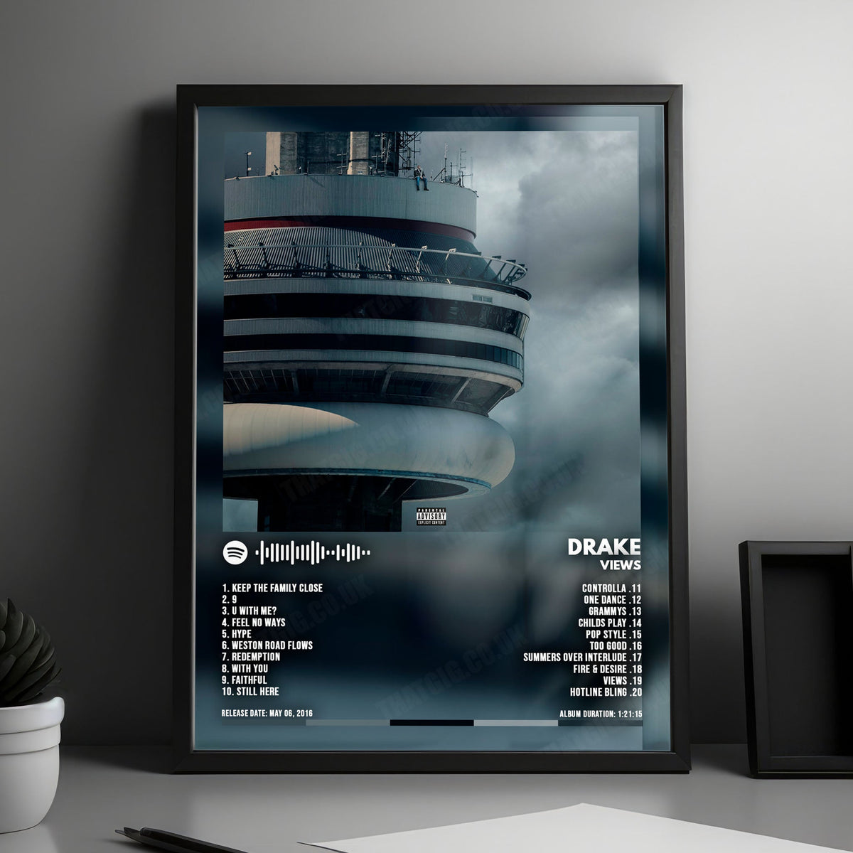 Drake "Views" Album Cover Poster - with Complete Tracklist