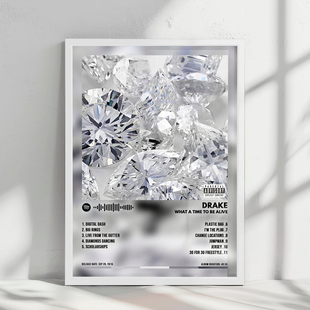 Drake "What A Time To Be Alive" Album Cover Poster - with Complete Tracklist