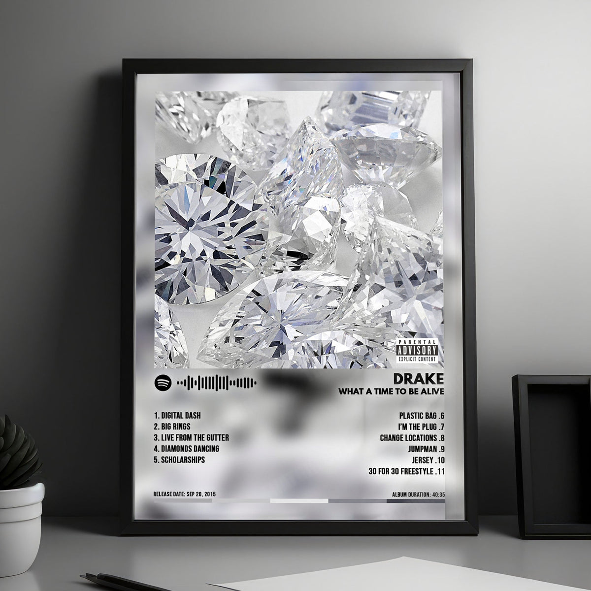 Drake "What A Time To Be Alive" Album Cover Poster - with Complete Tracklist