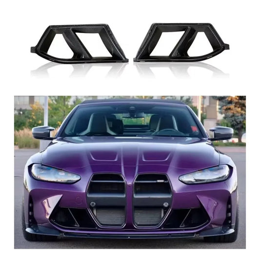 Dry Carbon Fiber Front Bumper Air Duct Vent Trim Replacement for BMW