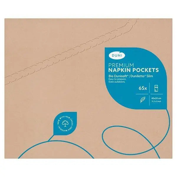 Duni 65 Premium Napkin Pockets Bio Dunisoft Duniletto Slim-Sets of 65