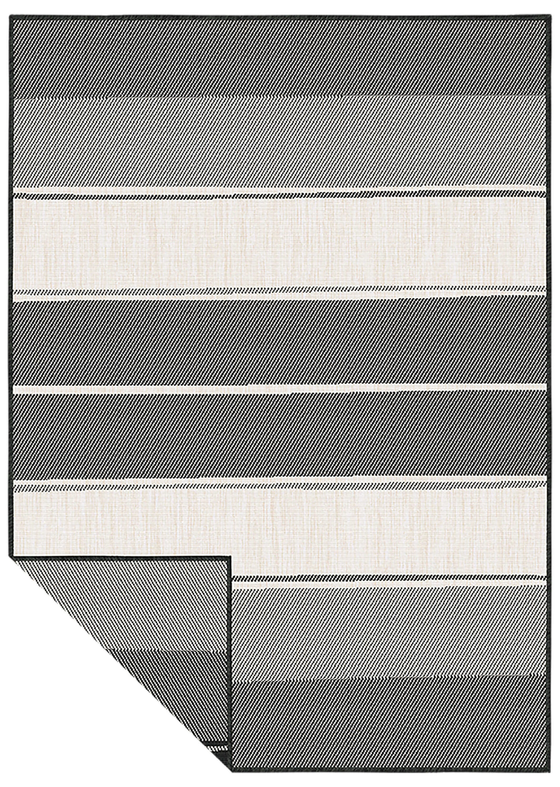 Duo Weave Outdoor Rug Black&Orange Stripes