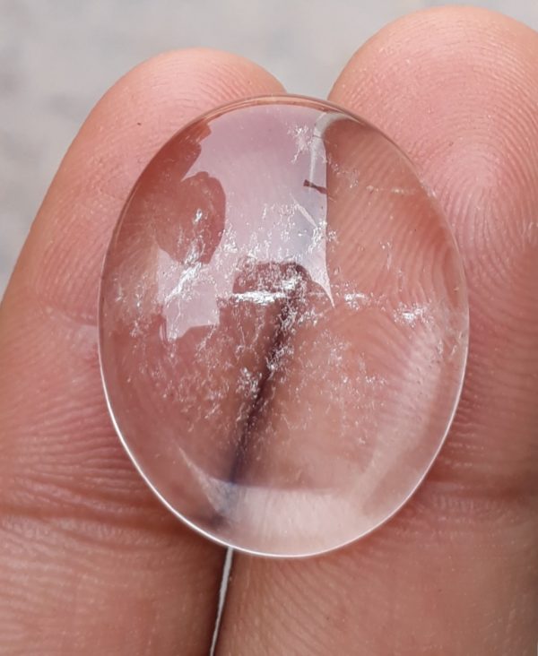 25.6ct Dur e Najaf Cabochon  - April Birthstone - Rock Crystal  - 25x21mm