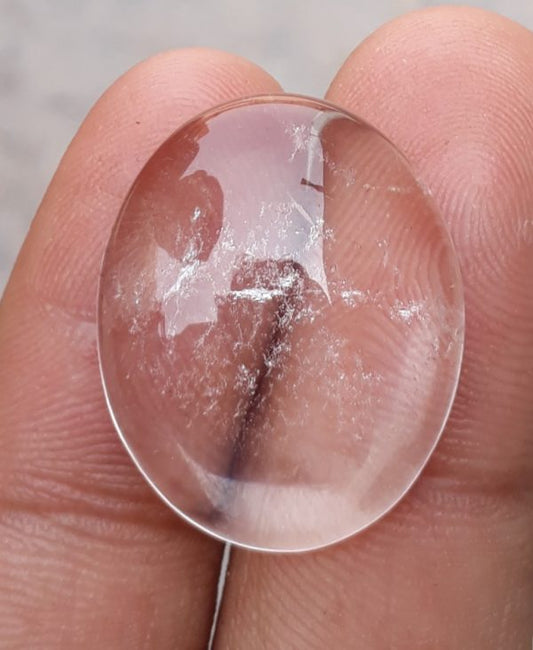 25.6ct Dur e Najaf Cabochon - April Birthstone - Rock Crystal - 25x21mm