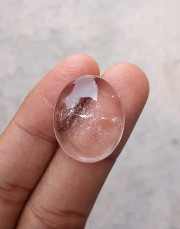 25.6ct Dur e Najaf Cabochon  - April Birthstone - Rock Crystal  - 25x21mm